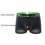 3 Pack Men's Striped U-Pouch Low-Rise Breathable Slim-Fit Trunks