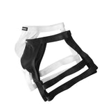 2 Pack Men's Low-Rise Sexy Thong with U-Pouch and Fixed Thigh Straps