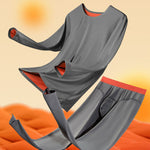 Men's Seamless Double-sided Round Neck Thermal Underwear Set