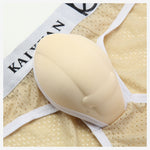 2 Pack Men's Sexy Mesh Front Opening Sponge Coaster Briefs