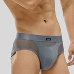 3 Pack Men's Breathable Sexy Lightweight Mesh Panels Briefs
