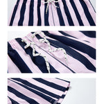 Men's Spliced Striped Drawstring Waist Board Shorts