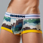 Men's Stylish Printed Trunks with Paisley and Camouflage Design