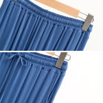 Modal Men's Long Sleeve Long Pants Pajamas | Deep Pocket Thin Plus Size Soft Breathable Loungewear