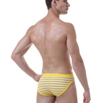 3 Pack Men's Mid-Rise Cotton Striped Briefs