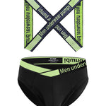 Men's Smooth Ultra-Soft Cotton 4-Way Stretch Activewear Shoulder Strap & Underwear