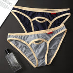 4 Pack Men's Airy Mesh Design Low-Rise Contoured Pouch Briefs