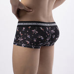 3 Pack Men's Floral Print U-Pouch Slim-Fit Breathable Cotton Trunks