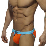Men's Dual-Tone Swim Briefs with Removable Padding