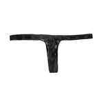 2 Pack Men's U-Pouch Large Pouch Low Rise Sheer Breathable Plaid Thongs