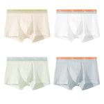 4 Pack Men's Pure Cotton Antibacterial Ultra-Soft Skin-Friendly Stretch Trunks