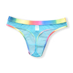 3-pack Men's Rainbow Trim Sheer Mesh Thong