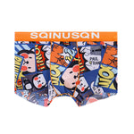 4 Pack Men's Breathable Printed Comfy Waistband Stretch Trunks