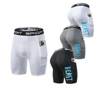 2 Pack Men's Stretch Fit Side Pocket Mid-Rise Breathable Activewear Tights