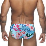 Men’s Floral Print Swim Briefs With Removable Pad