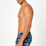 2 Pack Men's Camo Mesh Color Block Stretchy & Breathable Trunks