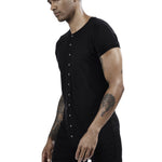 Men’s Button-Front One-Piece Romper – Soft, Stretchy & Comfortable Fit