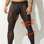 Men's Ice Silk Full Transparent Sexy Fitness Pants Sports Tights