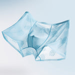 4 Pack Men's Ice Silk Antibacterial Mid-Rise Seamless Comfort Trunks