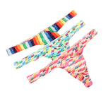 4 Pack Men's U-Pouch Playful Prints Moisture-Wicking Low-Rise Thongs