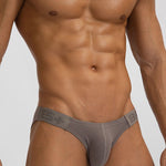 2 Pack Men's Solid Color Low Rise Sweat-Absorbent Large U-Shaped Small Pocket Briefs