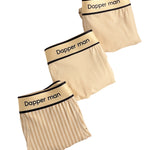 3 Pack Men's Premium Breathable Cotton Striped Design Seamless Comfort Boxers Briefs