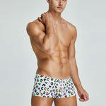 2 Pack Men's Breathable Cotton Printed Low-Rise Seamless Comfort Trunks