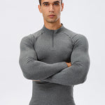 High Stretch Tight Sports Collar Long Sleeves for Men