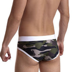 2 Pack Men's Sexy Sheer Camouflage Print Mesh Low-Rise Breathable & Quick-Dry Briefs