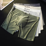 3 Pack Men's Ice Silk Full-Coverage Antibacterial Mid-Rise Boxer Briefs