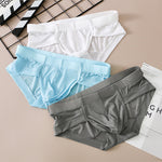 3 Pack Men's Skin-Friendly Solid Color Supportive Pouch Stretch Fit Cooling Briefs