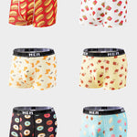 4 Pack Men's Bold Prints Mid-Rise Seamless Comfort Trunks