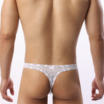 2 Pack Men's Mid-Rise Ultra-Soft Sexy Lace Cooling Support Thong