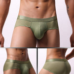 3 Pack Men's Quick-Dry Mesh Low-Rise Briefs
