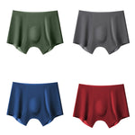 2 Pack Men's Seamless Ice Silk Smooth Touch Antibacterial Boxer Briefs