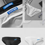 2 Pack Men's Thin Ice Silk Face Mask Fabric U-Convex Sexy Semi-Transparent Bikini