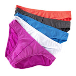 4 Pack Men's Sexy Solid Color Low-Rise Stretch Fit Breathable Briefs