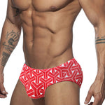 Men's 3D Pouch Printed Fitness Swim Briefs
