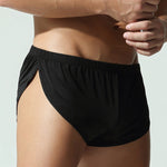 2 Pack Men's Solid Color Second-Skin Soft-Touch Quick-Dry Boxer Shorts