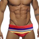 Men's Moisture-Wicking Sexy Striped Color Swim Briefs