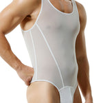 Men's Sexy Mesh Wrestling Singlet Bodysuit