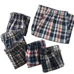 2 Pack Men's Mid-Rise & Loose Fit Plaid Cotton Lounge Pants