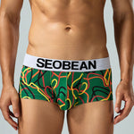 2 Pack Men's Comfortable Breathable Messy Lines Polyester Boxer Briefs
