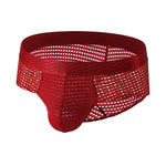 4 Pack Men's Breathable Mesh Solid Sheer & Sexy Wide Waistband Briefs