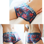 3 Pack Men's Breathable Cotton Mid-Rise with Stylish Print Skin-Friendly Trunks