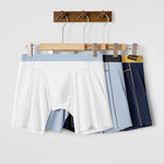 2 Pack Men's Ice Silk Sports Anti-Chafing Extended-Length Boxers Briefs