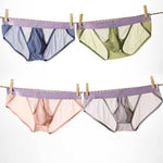 3 Pack Men's Ice Silk Breathable Mesh Low-Rise Classic Briefs