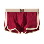 4 Pack Men's Solid Textured Minimalist Mid-Rise Breathable Boxer Briefs