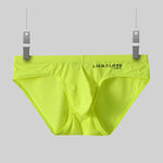 2 Pack Men's Ice Silk Mesh Support Pouch Low-Rise Form-Fitting Solid Color Bikini