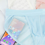 2 Pack Men's Ultra-Soft Ice Silk Quick-Dry Smooth Cooling Briefs